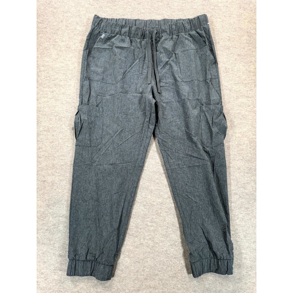 Hanes Joggers Pants Womens 2XL Gray Stretch Comfort Fit Utility Medical Scrubs
